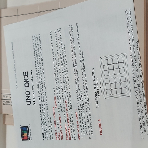 Vintage UNO Dice Game Croner International Games Dice - Picture 7 of 14